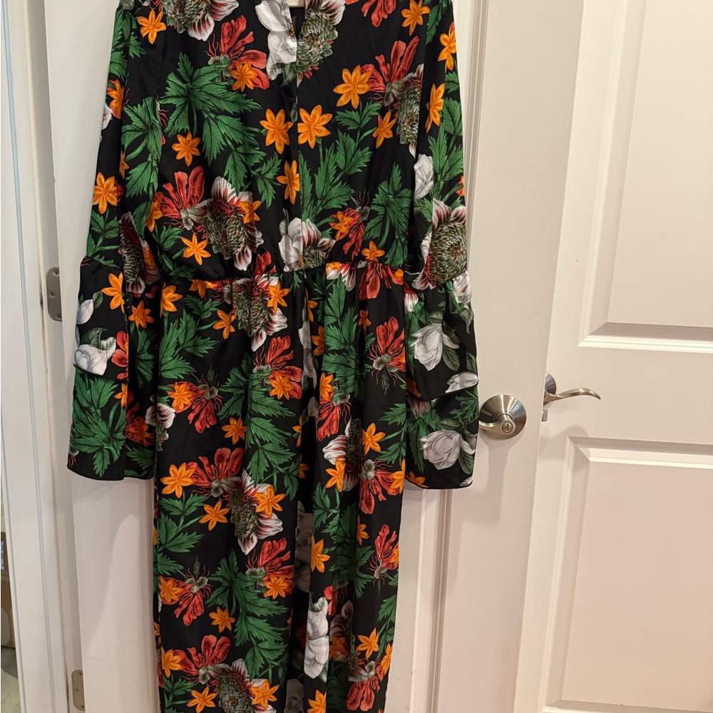 Cider Black Floral Maxi Dress